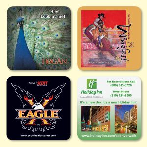 Custom Vynex® DuraTec® 3.6"x3.6"x1/16" Hard Surface Drink Coaster