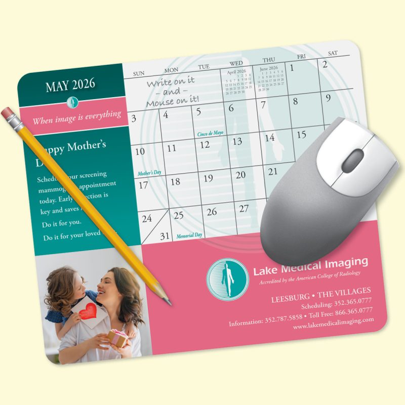 MousePaper®-Calendar-18-Month-725x85x015-Mouse-Pad-MPLO18 Custom MousePaper® Calendar 18 Month 7.25"x8.5"x.015" Mouse Pad