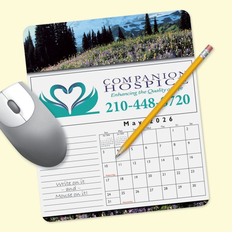 Custom MousePaper® Calendar 24 Month 7.25"x8.5"x.015" Mouse Pad