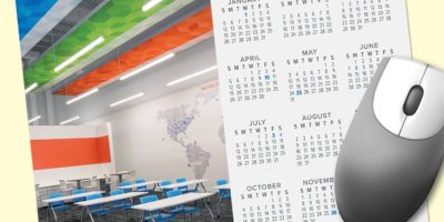 Custom Vynex® DuraTec® 8"x9.5"x1/16" Hard Surface Calendar MousePad